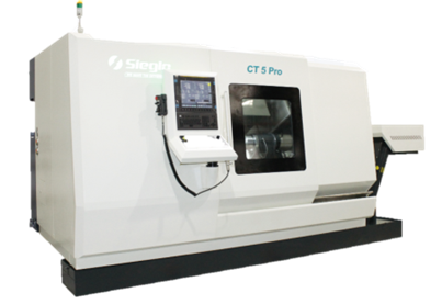 CT5 Pro  雙主軸雙刀塔機(jī)型，正副主軸標(biāo)配電主軸，正主軸4500rpm，副主軸5000rpm。上下刀塔標(biāo)配12T，BMT55動(dòng)力刀塔；上下刀塔帶Y軸，Y軸行程為±45mm。